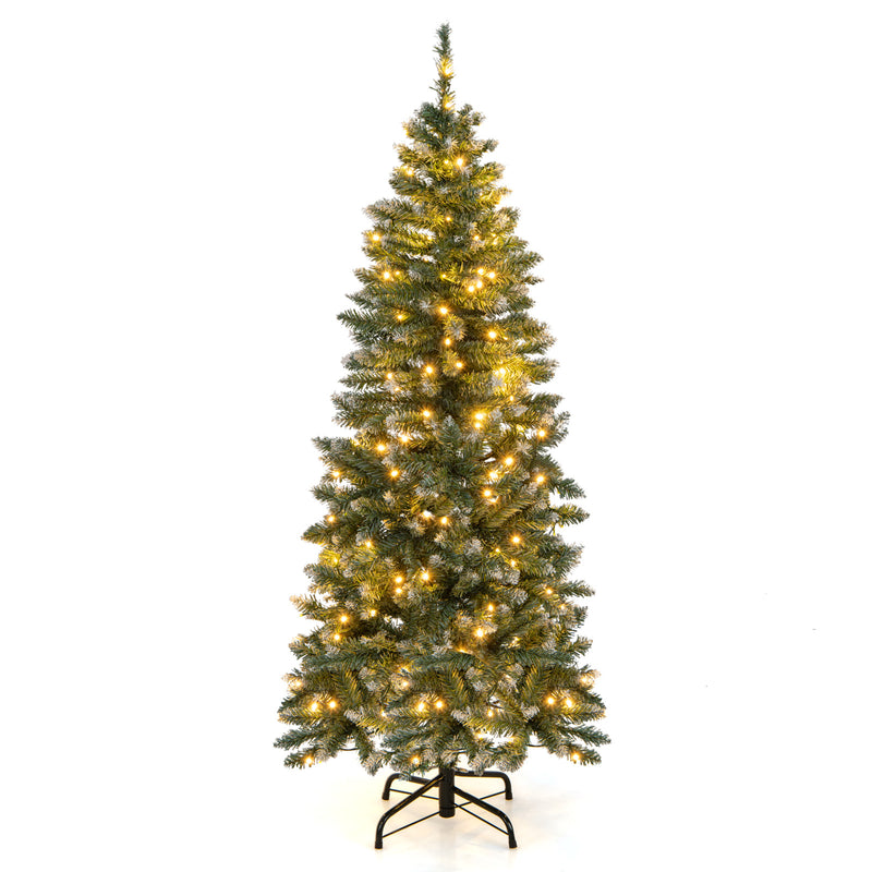 Árbol de Navidad con bisagras y ramas de abeto con forma de lápiz, 408/618 puntas nevadas para el hogar, 150 cm