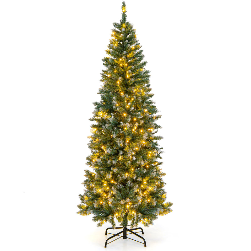 Árbol de Navidad con bisagras y ramas de abeto con forma de lápiz, 408/618 puntas nevadas para el hogar, 180 cm