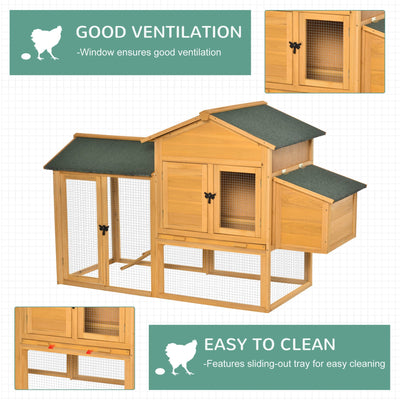 Deluxe 168cm Chicken Coop Small Animal Habitat Hen House with Run Nesting Box