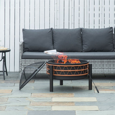 61cm Outdoor Fire Pit, Black