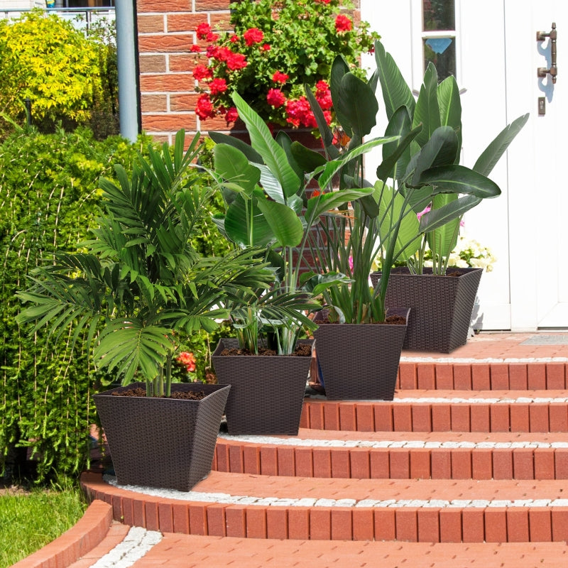 Outdoor Planter Pack Of 4- Brown