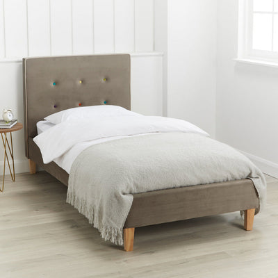 Camden Grey Fabric Single Bed