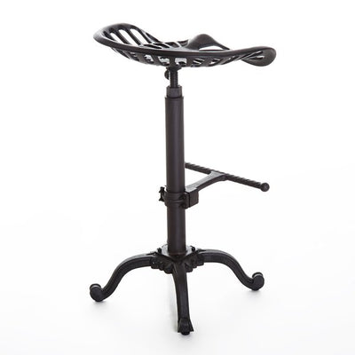 Cast Iron Adjustable Height Industrial Bar Stool With Footrest