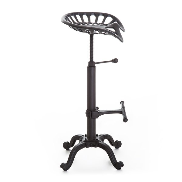 Cast Iron Adjustable Height Industrial Bar Stool With Footrest