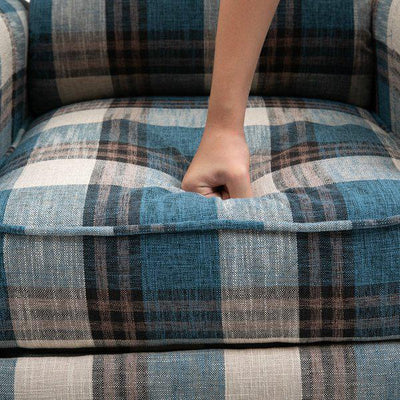 Checkered Armchair Plush Single Sofa Recliner For Living Room