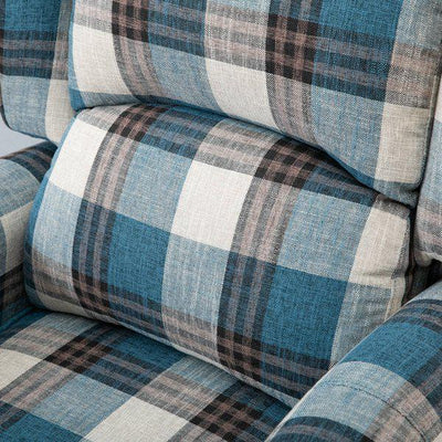 Checkered Armchair Plush Single Sofa Recliner For Living Room