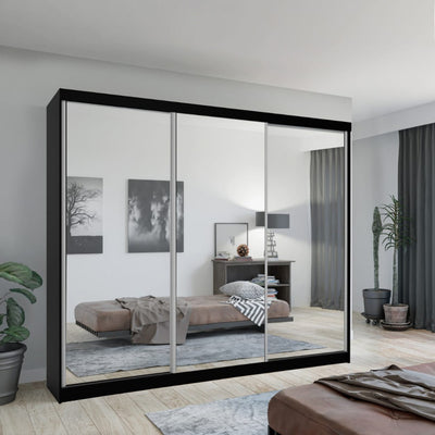 Chicago 3 Door Sliding Door Wardrobe 250cm in 6 colours