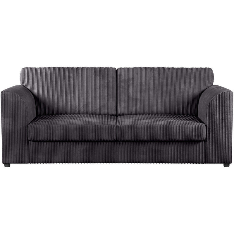 Chicago Jumbo Cord Full Back Black 3 Seater Sofa