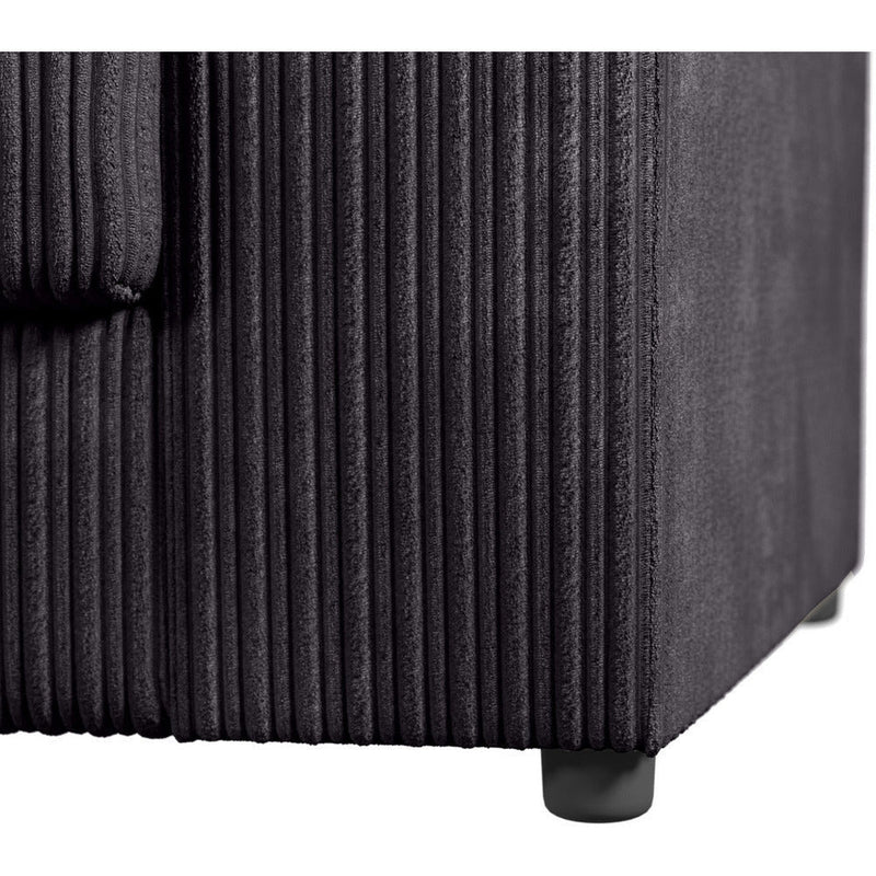 Chicago Jumbo Cord Full Back Black 3 Seater Sofa