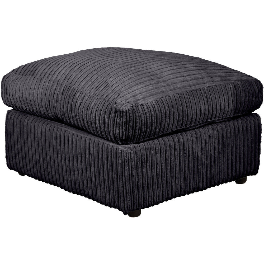 Jumbo cord store footstool charcoal