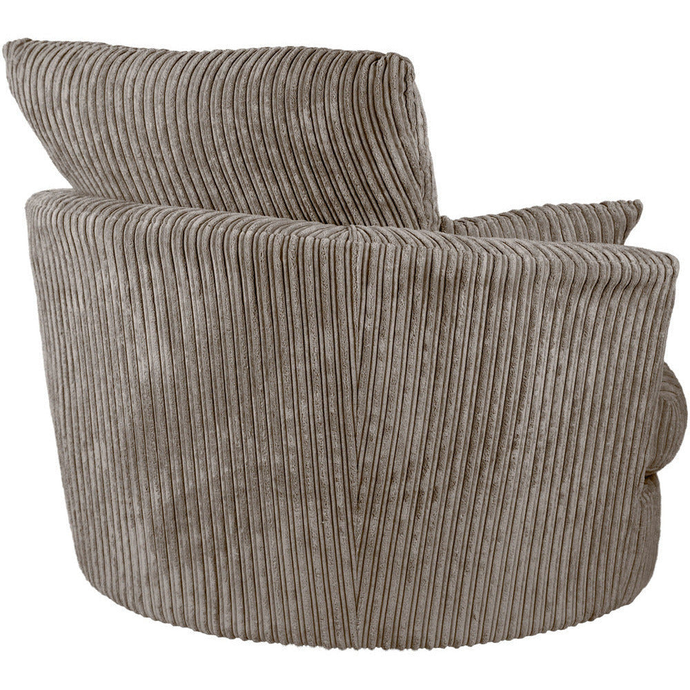 Grey jumbo outlet cord cuddle chair