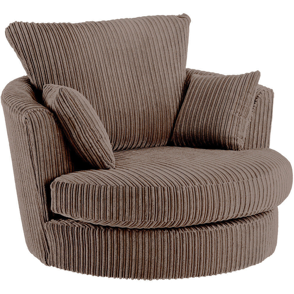 Grey jumbo cord cuddle chair store