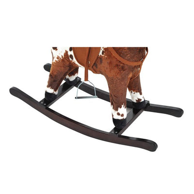 Children Plush Rocking Horse W/Sound - Dark Brown