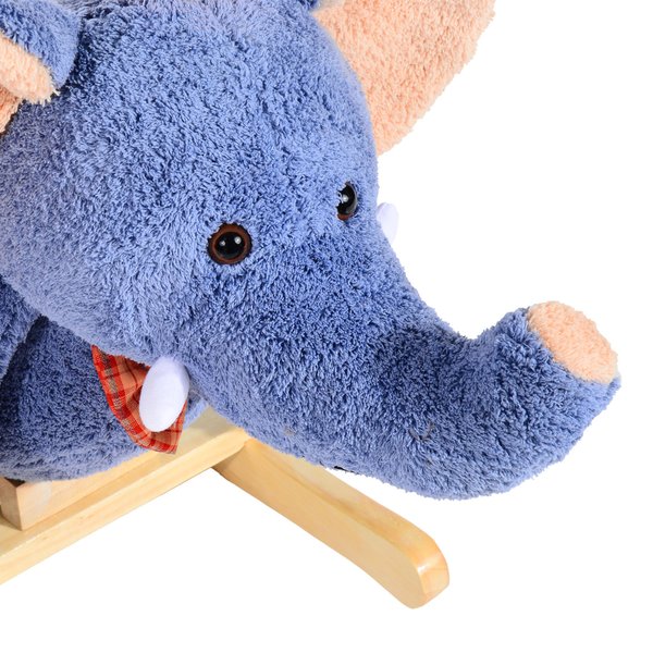 Children Rocking Seat With Sound, Elephant - Blue/Beige