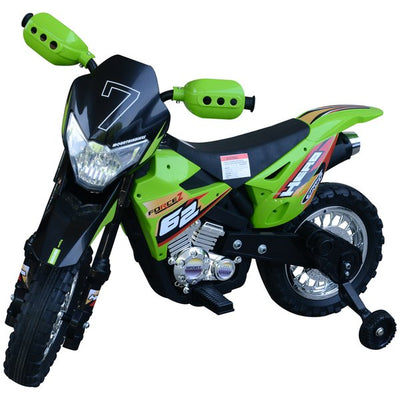 Electric 6V Battery Kids Motorbike Ride On Car W/ 4-Wheels - Green