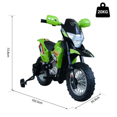 Electric 6V Battery Kids Motorbike Ride On Car W/ 4-Wheels - Green