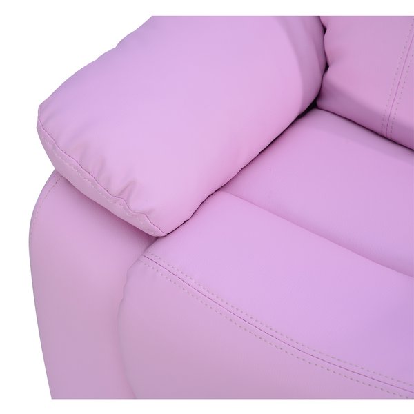 Kids Recliner Armchair W/ Storage Space On Arms - Pink