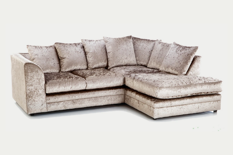 Clover Corner Sofa Crushed Velvet