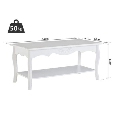 Coffee Table, 94Lx44Wx42H Cm-White