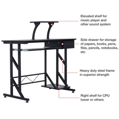 Compact Computer Desk-Black