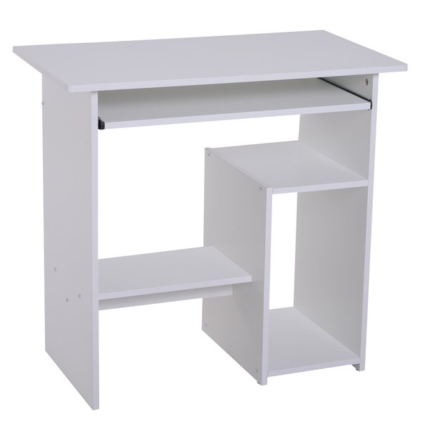 80Lx45Wx73.5H cm. Computer Desk, Particle Board-White