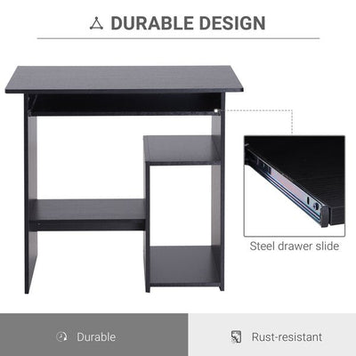 80Lx45Wx73.5H cm. Computer Desk, Particle Board-Black