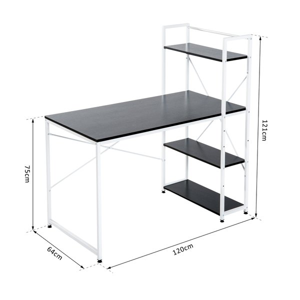 Computer Workstation Metal Frame- White/ Black 