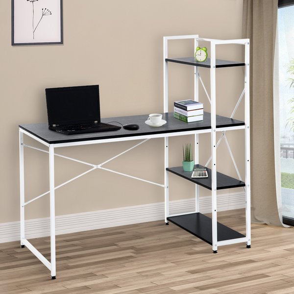 Computer Workstation Metal Frame- White/ Black 