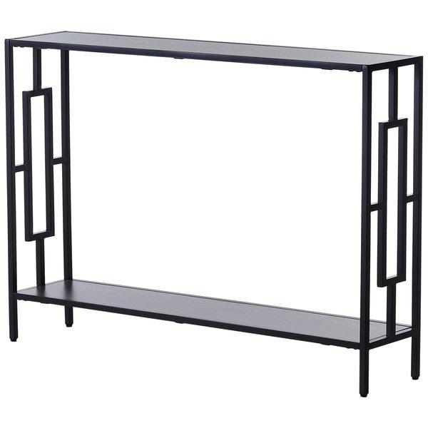 Console Narrow Table W/ 2 Shelves, Steel Frame, For Hallway, Entryway 106Lx23.2Wx76H cm