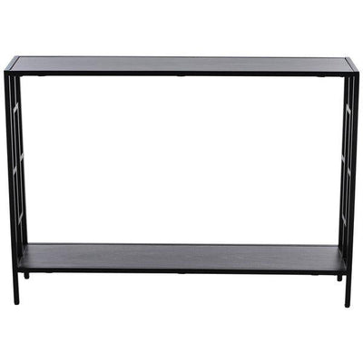 Console Narrow Table W/ 2 Shelves, Steel Frame, For Hallway, Entryway 106Lx23.2Wx76H cm