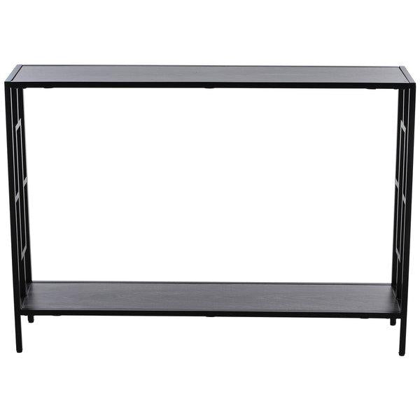 Console Narrow Table W/ 2 Shelves, Steel Frame, For Hallway, Entryway 106Lx23.2Wx76H cm