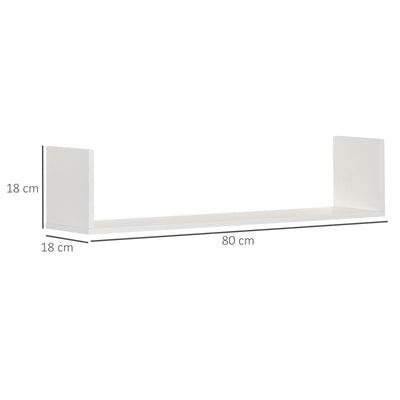 3 PCs U-Shaped Floating Shelves Wall Mount Bookshelf