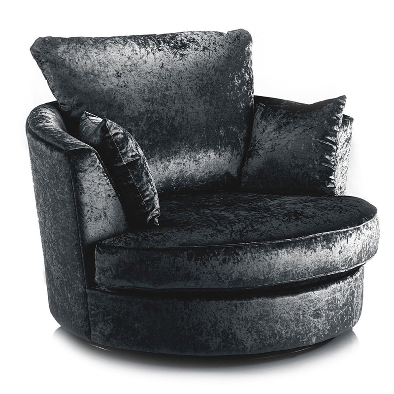 Arabia Crushed Velvet 2 Seater Sofa - Black