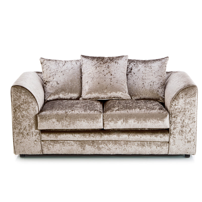 Arabia Crushed Velvet 2 Seater Sofa - Mink