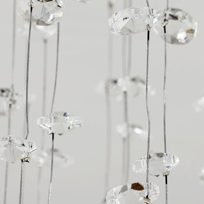 Crystal Ceiling Chandelier, Spiral Rain Drop - Silver/Crystal