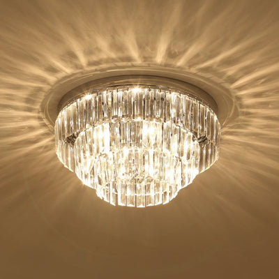 Crystal Ceiling Light Chandelier, For Hallways, Dining Room, Living Room - Transparent