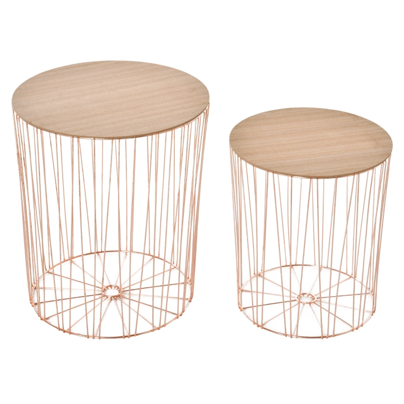 Coffee Tables Set 2 - Rose Gold Color Base