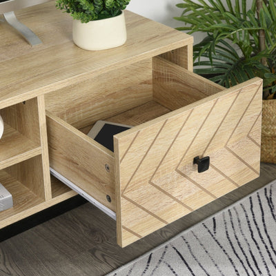 Chevron Four-Compartment TV Stand