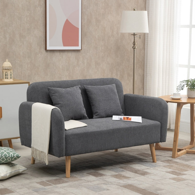 Two-Seater Modern Curved Sofa - Grey