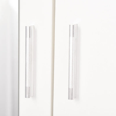 Modern Mirror Wardrobe 2 Door Storage Cupboards , White