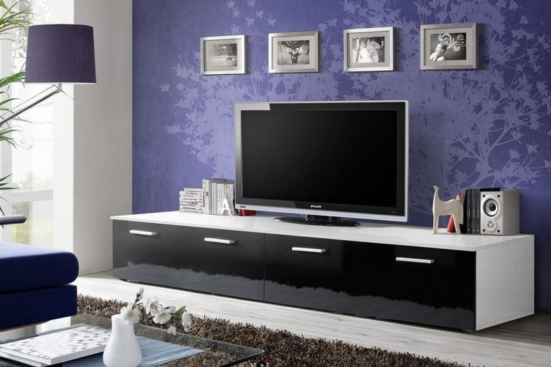 Gabison TV Cabinet in White and Black Gloss