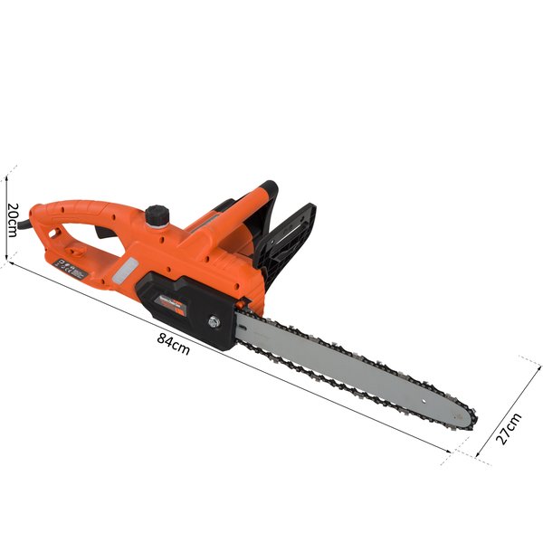 2000 40 Cm Blade Electric Chainsaw, Corded Aluminium - Orange