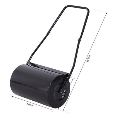 50Lx32Wx105H Cm. Lawn Roller Steel - Black