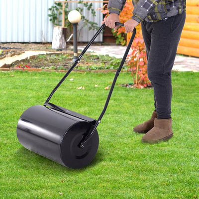 50Lx32Wx105H Cm. Lawn Roller Steel - Black