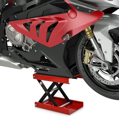 Steel Manual Repair Motorcycle Lift Platform Equipment - Red