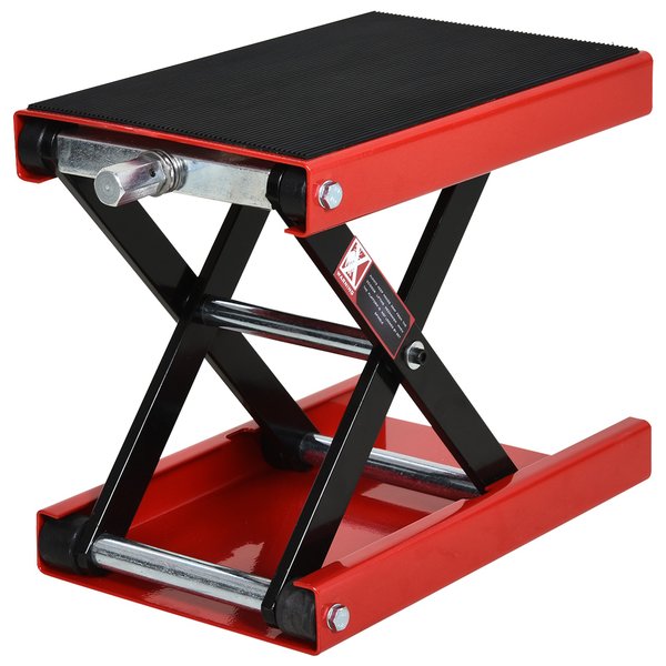 Steel Manual Repair Motorcycle Lift Platform Equipment - Red