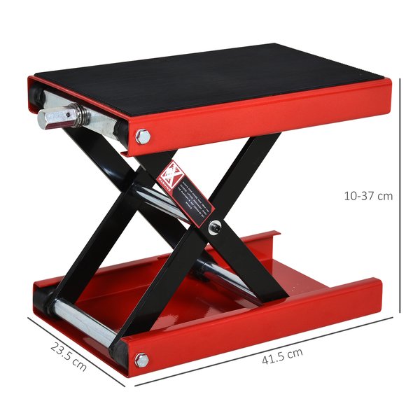 Steel Manual Repair Motorcycle Lift Platform Equipment - Red