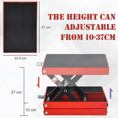 Steel Manual Repair Motorcycle Lift Platform Equipment - Red