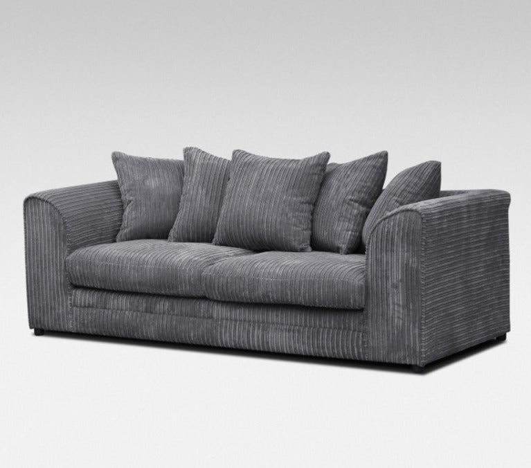 Hannah Jumbo Cord 3 Seater Sofa (Grey)