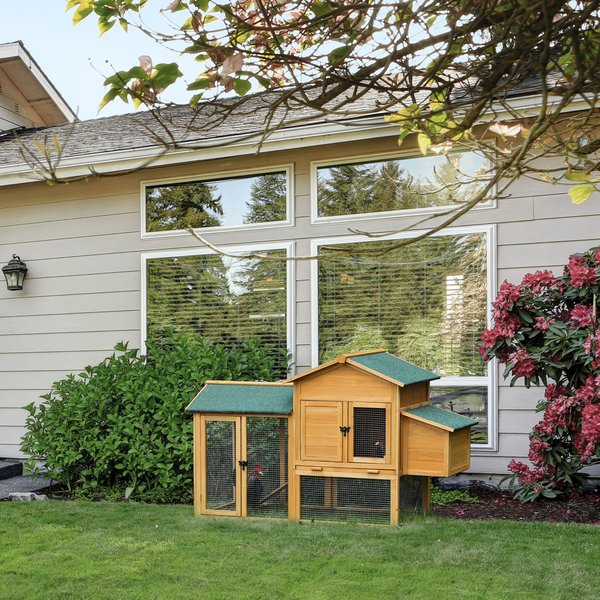 Deluxe 168cm Chicken Coop Small Animal Habitat Hen House W/ Run Nesting Box